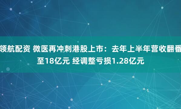 领航配资 微医再冲刺港股上市：去年上半年营收翻番至18亿元 经调整亏损1.28亿元
